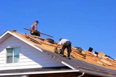 Picture of workers building roof